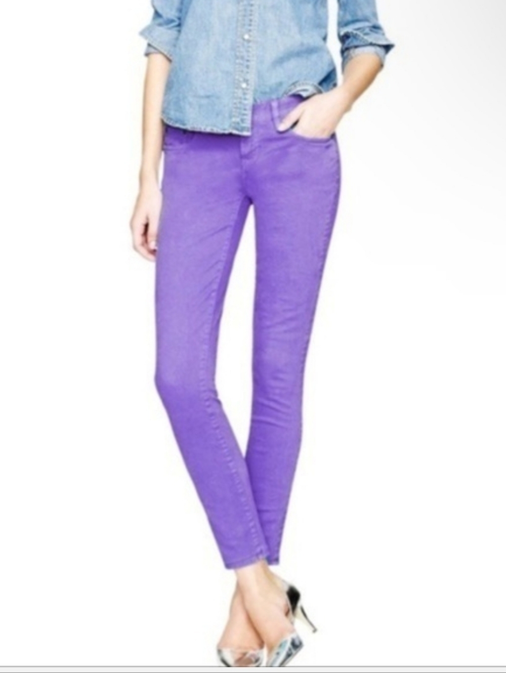 J. Crew Violet Skinny Stretch Toothpick Pants Size 27 Ankle